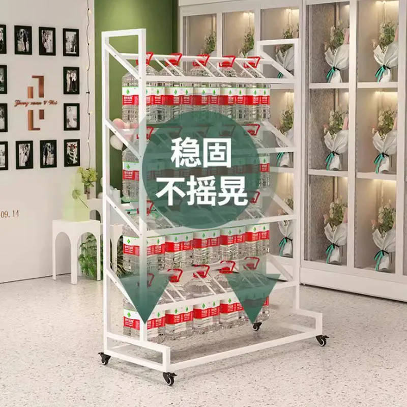 Florist wrought iron flower stand stall awakening flower freezer shelf storage simple flower stand