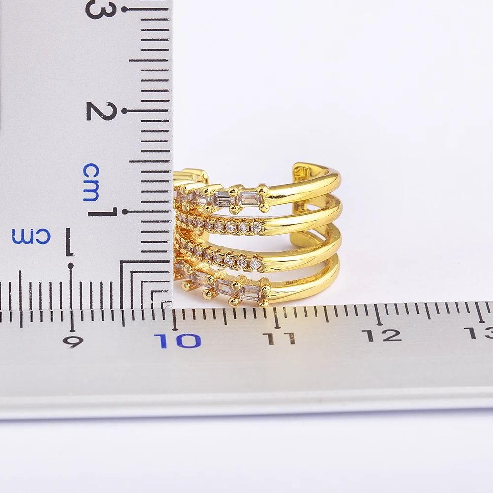 Nidin Creative Design Multilayer Ear Clip Cuff Earrings Delicate Fake Piercing Earrings For Women Trend Wedding Birthday Jewelry