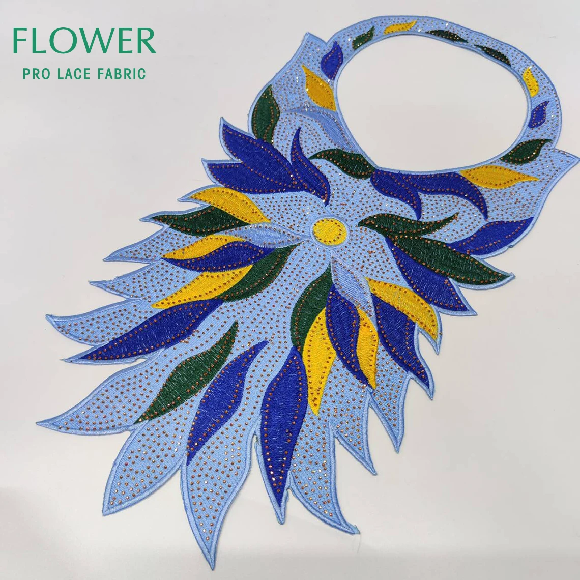 

Новое поступление 2025 года, африканский воротник с вырезом и стразами, гипюровая вышивка, аппликации, женское свадебное платье невесты, аксессуары «сделай сам»