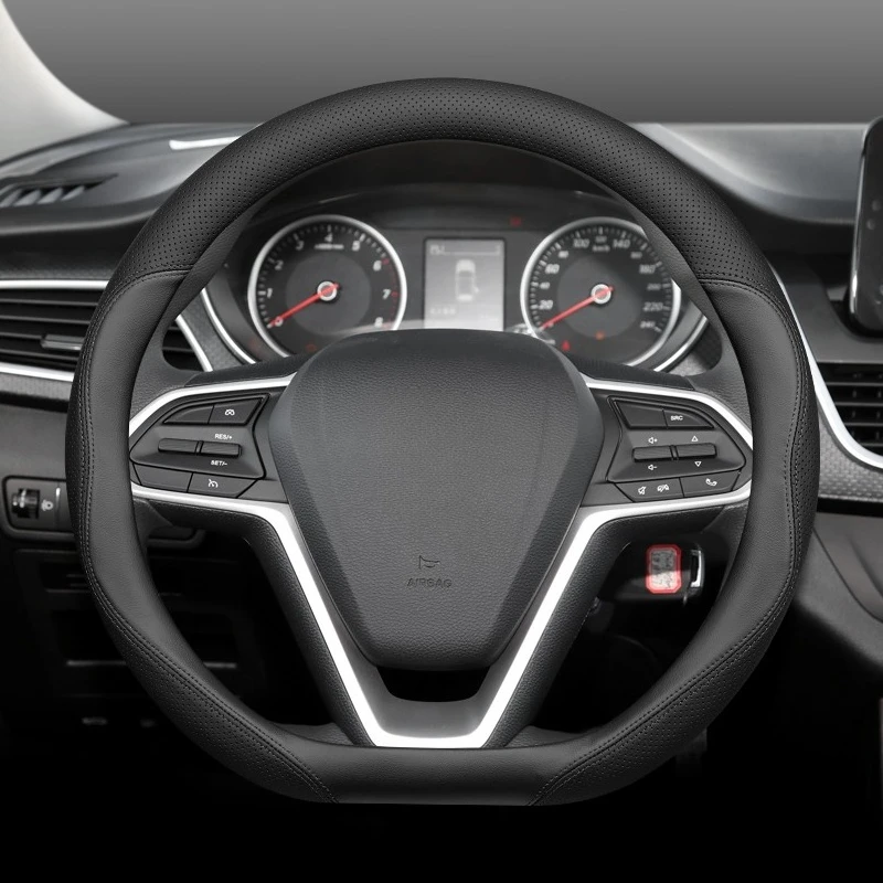

For Baojun 730 510 560 310 Nappa Leather Steering Wheel Cover Non-slip Durable Four Season Universal Car Interior Accessories