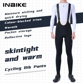 INBIKE new winter cycling pants men's bib pants professional cycling pants warm fleece cycling clothing bicycle trousers