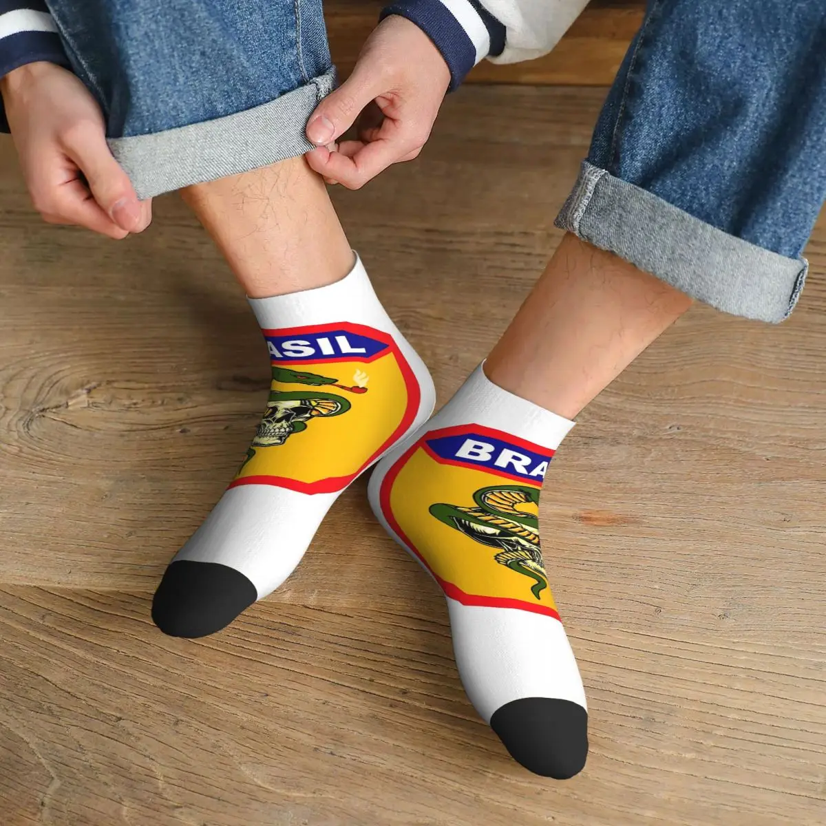 

Носки для бразильской экспедиционной силы с курящей змеей, чулки в стиле Харадзюку, всесезонные носки, аксессуары для мужчин и женщин