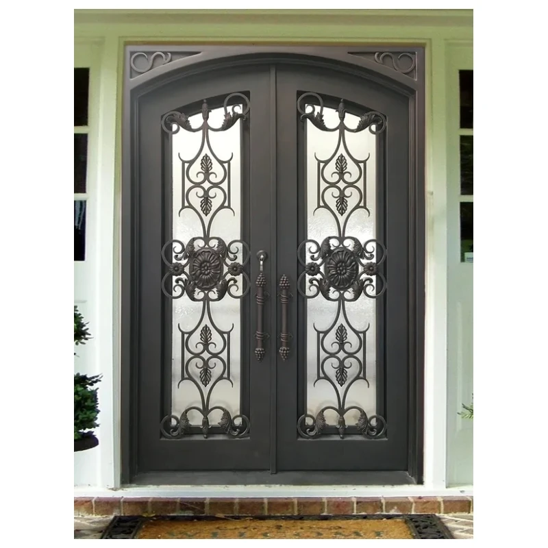 

Iron Door Customization Wrought Iron Double Entry Doors Simple Design Forge Wrought Iron Door For Entry