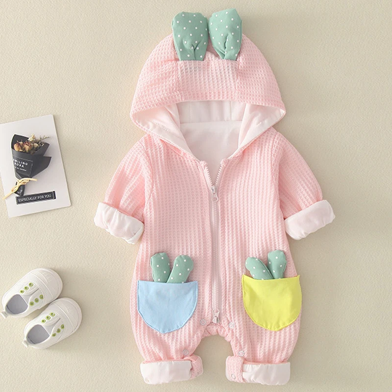 Autumn Baby Set Infant Boy Clothes Knitted Hooded Romper Cute Long Sleeve Toddler Girl Jumpsuit Kid Outfit Sunsuit Onesies A575