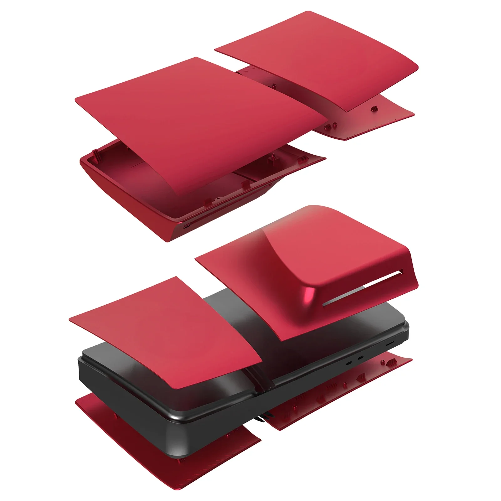

For PS5 PRO Digital Edition Console Case For PS5 PRO Optical Drive Replacement Red Color Protective Console Shell Scratch Cover