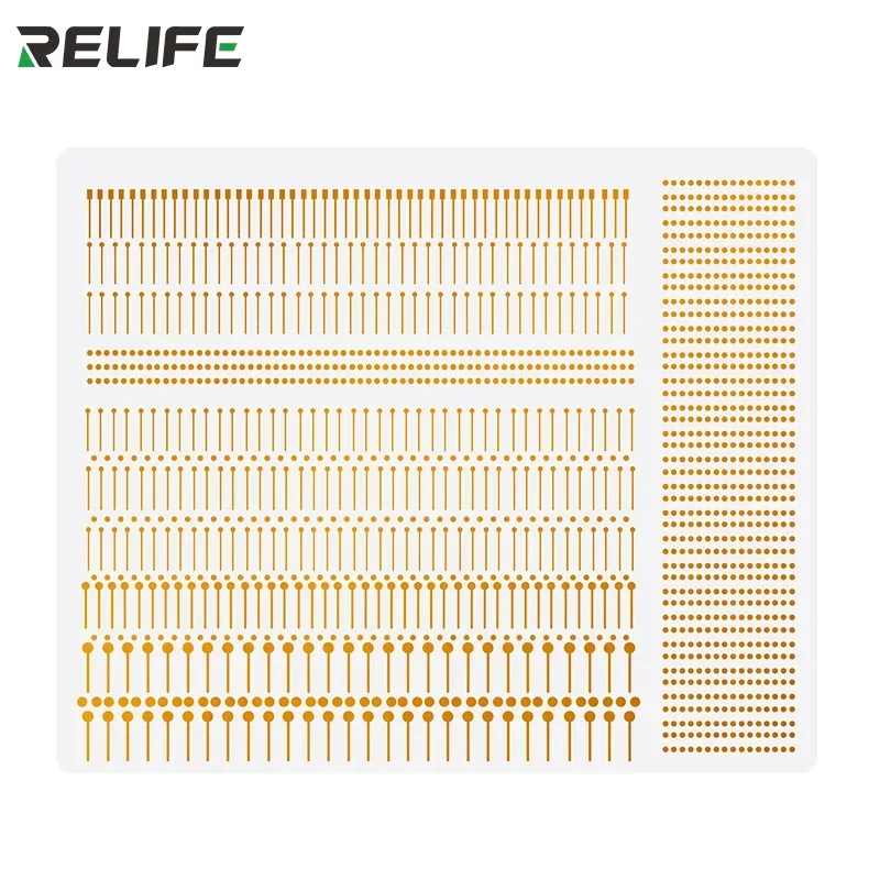 RELIFE RL-007GA 1400 Punkte Lötpad-Blatt Hochleitfähiges Anti-Bruch-Lötplättchen für Handy-PCB-Schaltkreis-Reparatur