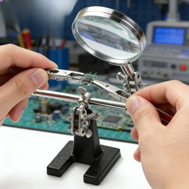 Adjustable Helping Hands With Magnifier - Third Hand Soldering Tool For Jewelry Making Micro Electronics Repair DIY Craft