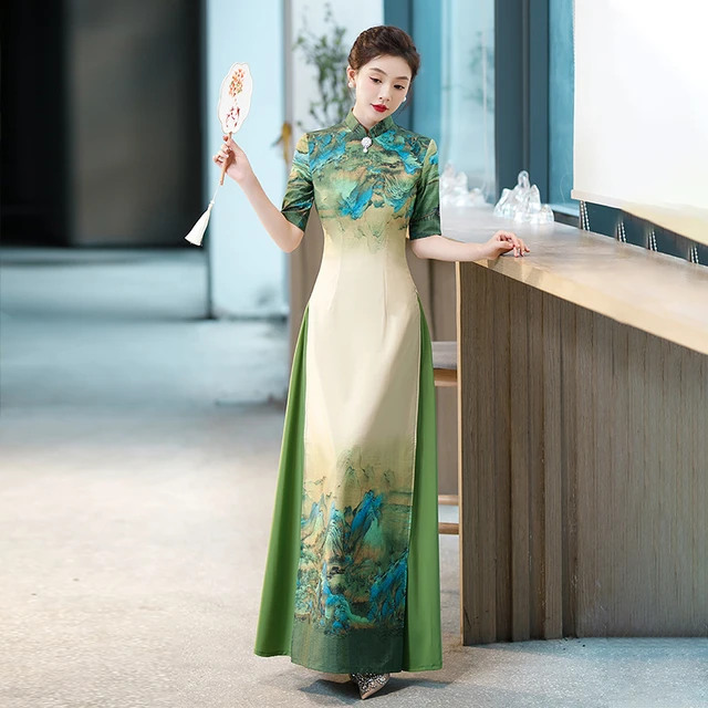 Ao Dai Vietnam abito tradizionale Vintage Qipao abito da sera cina abito tradizionale vietnamita abiti orientali cinesi lunghi AliExpress