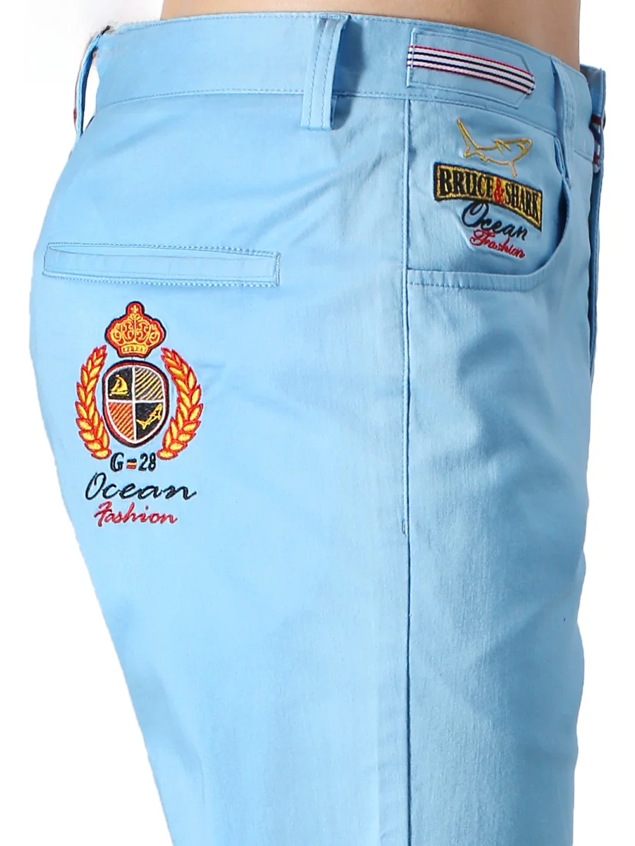 

Summer Casual Pants Men's Thin Straight Leg Long Pants Bruce ark Large Size Men's Trendy Brand Embroidered Loose Men's Pants