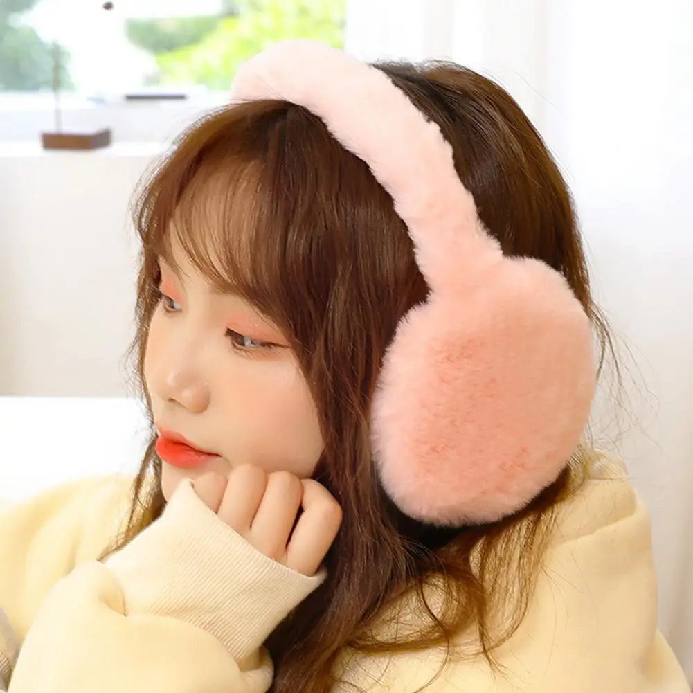 2024 Soft Plush Ear Warmer Winter Warm Faux Fur Earmuffs Fashion Furry Ear Cover Outdoor Cold Earmuff Folding Earflap