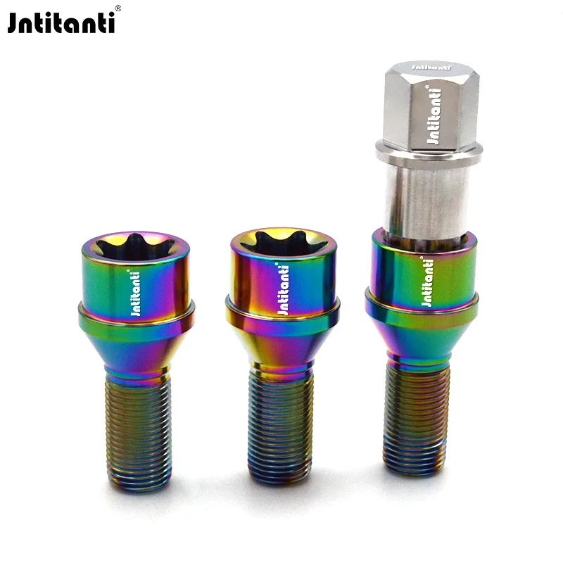 Jntitanti Gr5 titanium wheel bolt M14 *1.5*28mm/35mm/40mm/45mm Torx 60 degree  cone seat