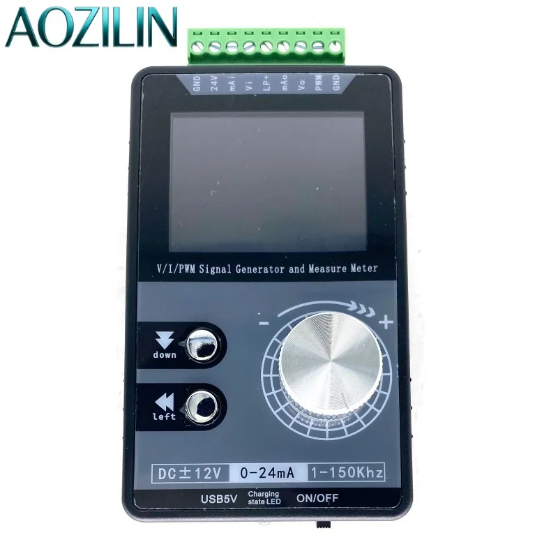AOZILIN Handheld PWM Pulse Signal Generator Color Screen 4-20mA 10-20mA Voltage Current Process Calibrator