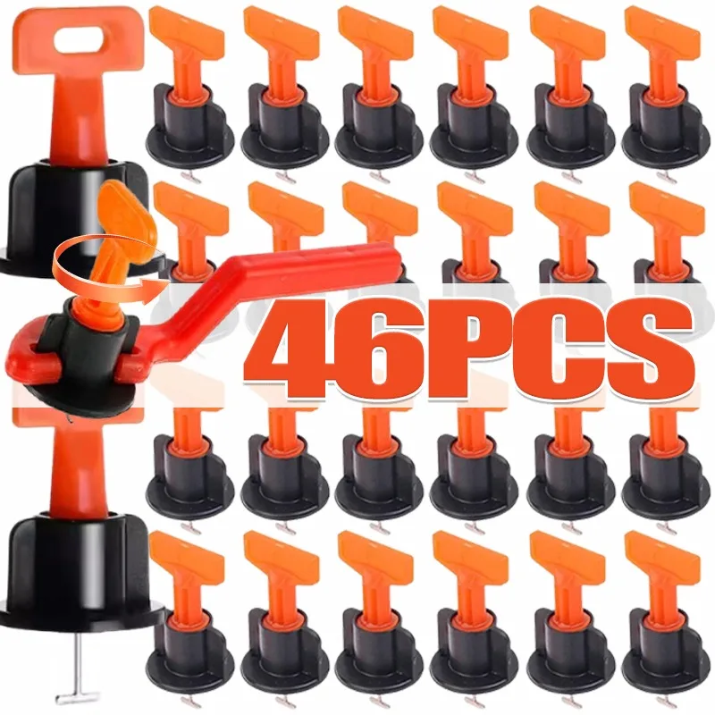 

46pcs Adjustable Ceramic Tile Spacer Tile Leveling System Clips Spacers Porcelain Leveler Kit for Wall Fixing Construction Tools