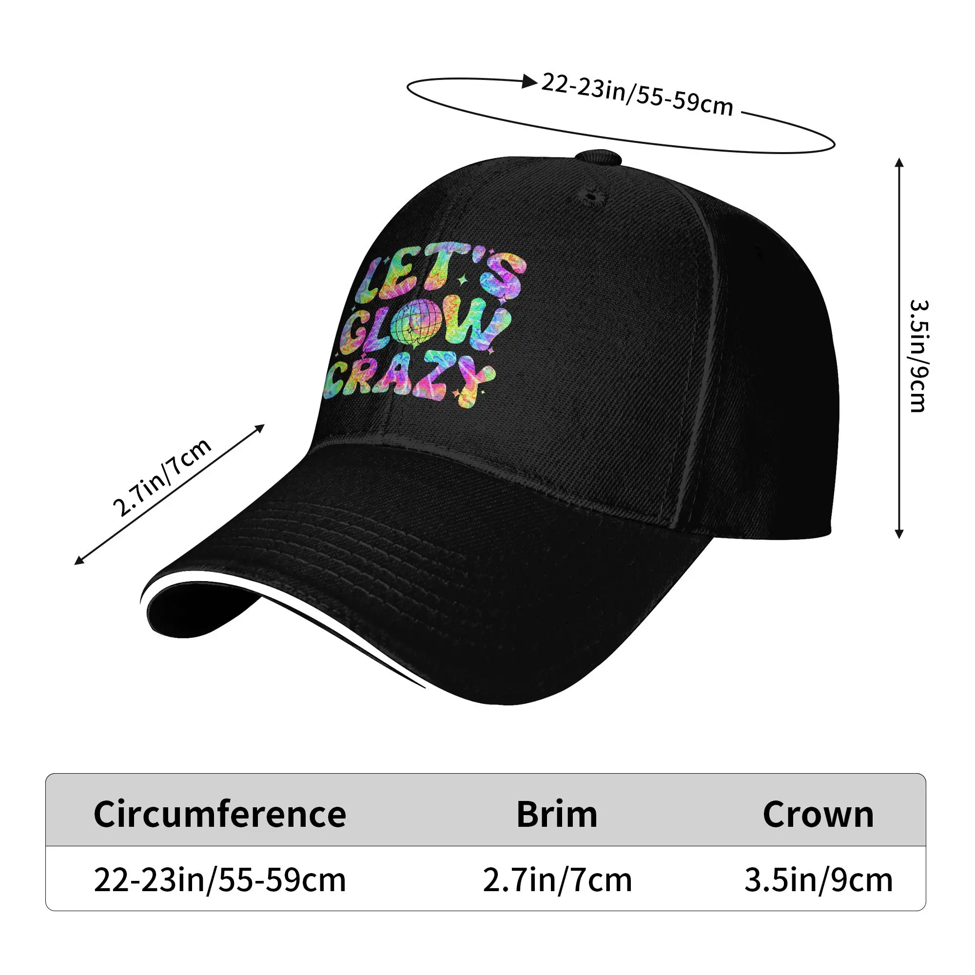 Party 80s Group Team Lets Crazy Retro Colorful Glowing Sun Baseball Cap Summer Men Women  Design Trucker Hat Sunscreen Caps