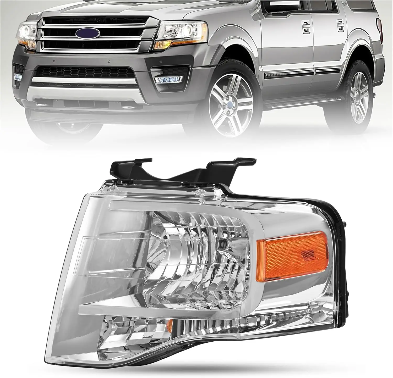 

Левая фара в сборе, совместимая с замена Ford Expedition 2007-2014 годов для 7L1Z13008BB FO2502226, галогенная фара, передняя L