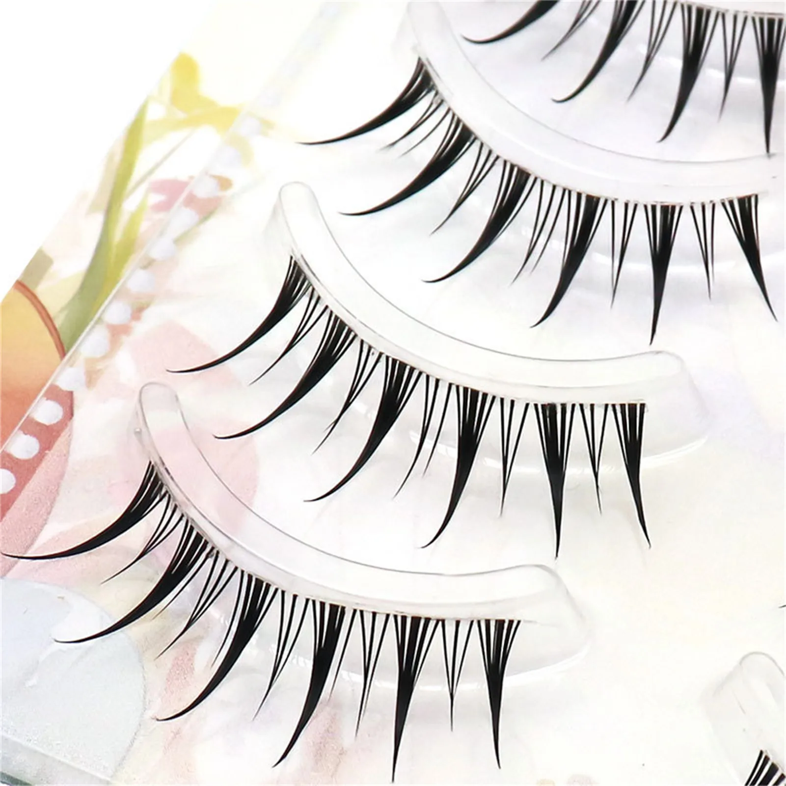 Devil Style False Eyelashes Manga cosplay lash strips Transparent Base Long Length Lashes for Daily party Dramatic Makeup
