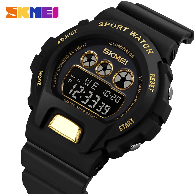 

Watch Men Chrono Alarm Digital Mens Wristwatches Date Time Soft Male Sport Watches Clock relogio masculino SKMEI Montre Homme