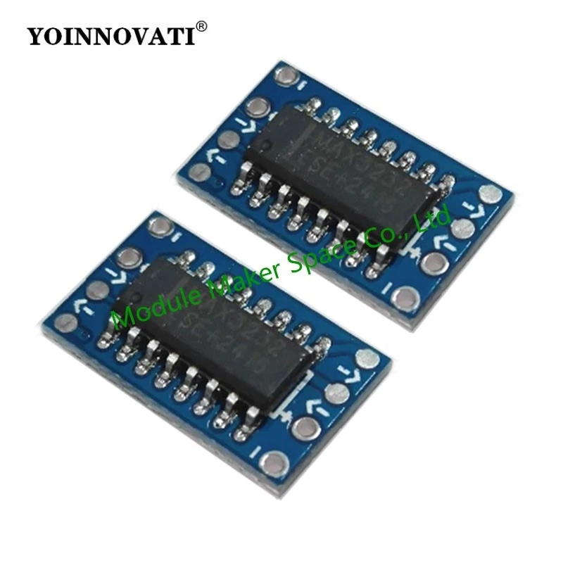 5PCS XD-26 MCU Mini MAX3232 RS232 to TTL Serial Port Level Converter Brush Module Connector MAX232 Flashing Board for Arduino