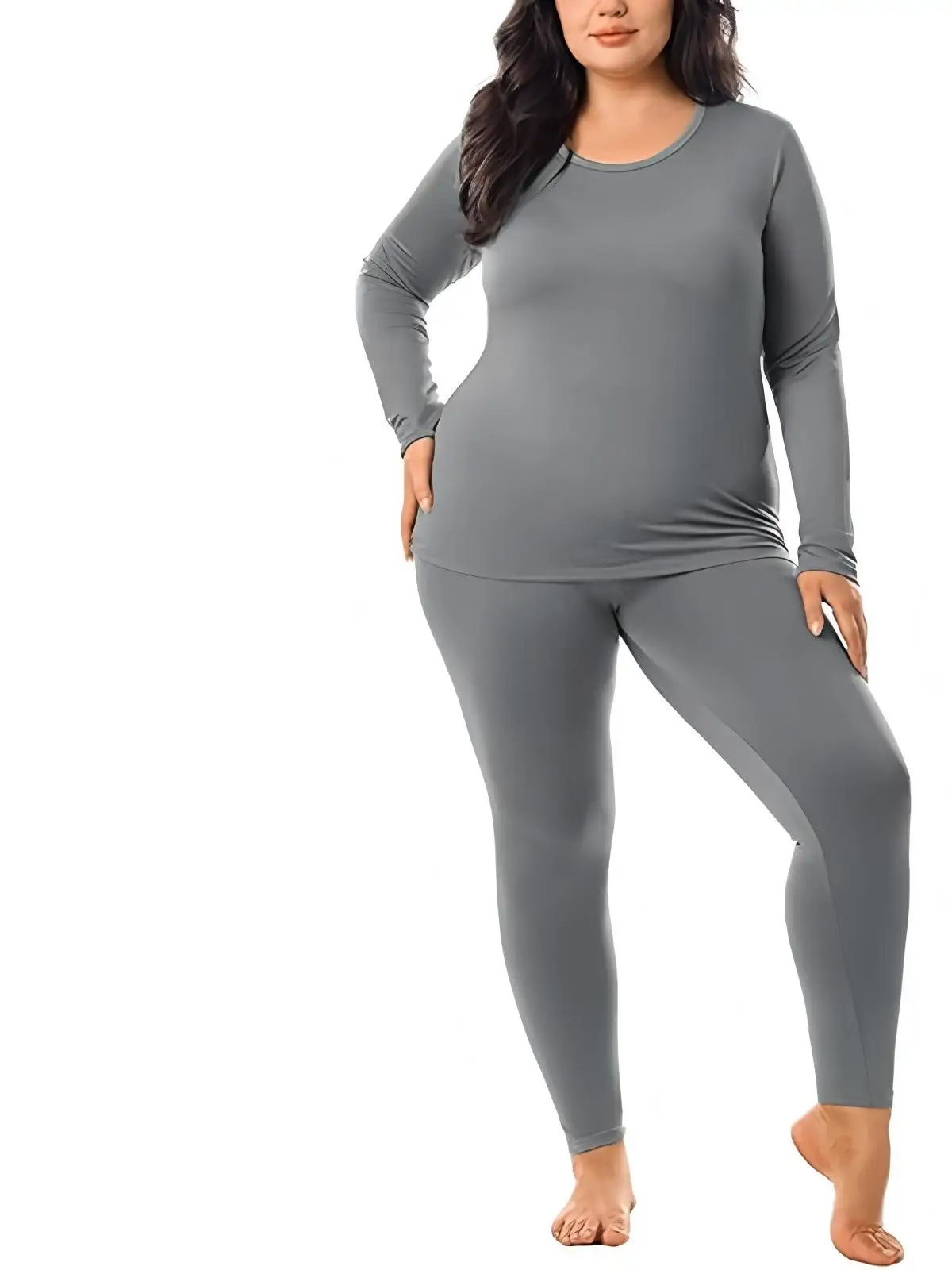 

Двусторонний теплый комплект термобелья с круглым вырезом, европейский размер, для мужчин и женщин, большие размеры, домашняя одежда для пар, черный цвет