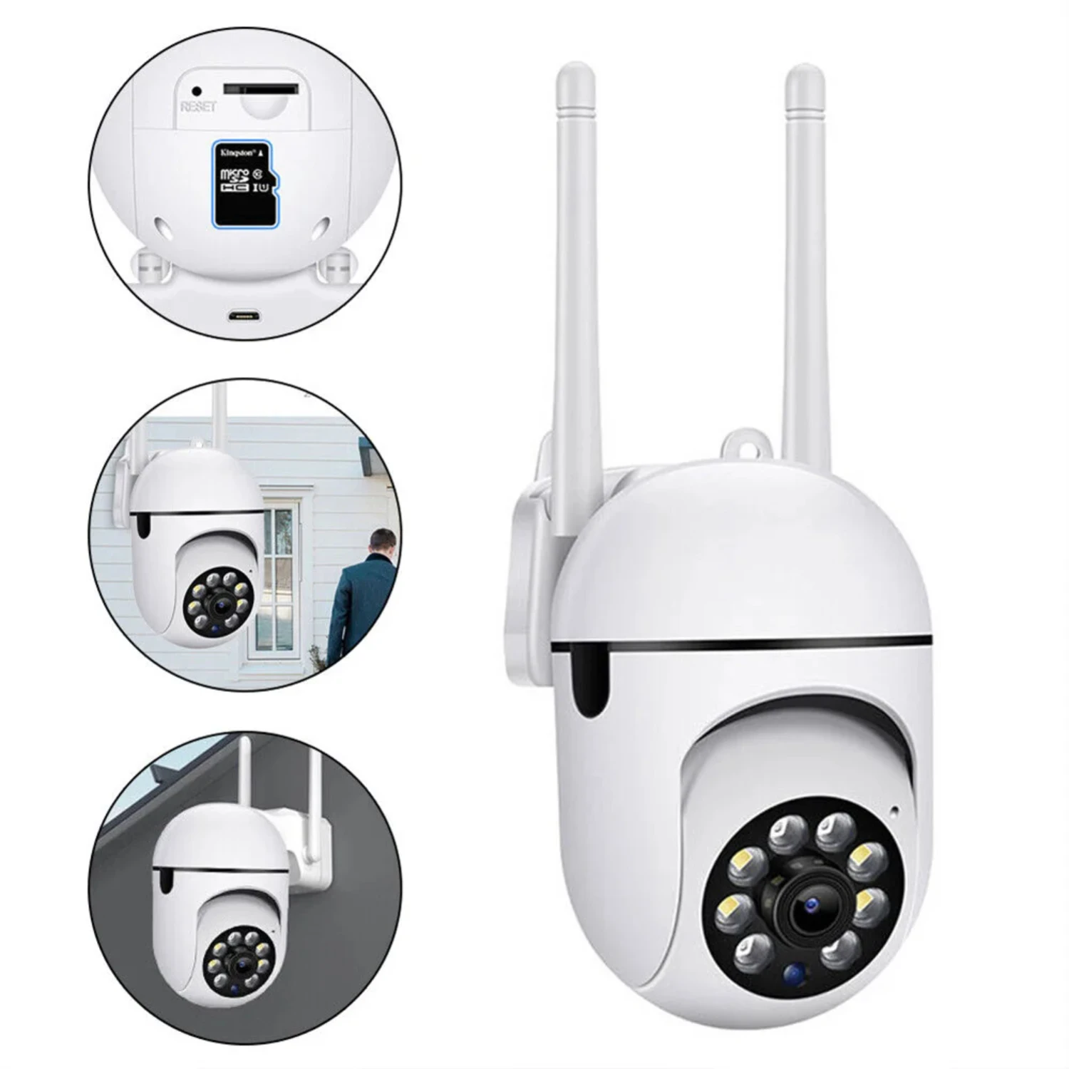 Experience Advanced Color Night Vision and Superior Quality with A7 WIFI CCTV Surveillance Smart Outdoor Security IP Camera - En