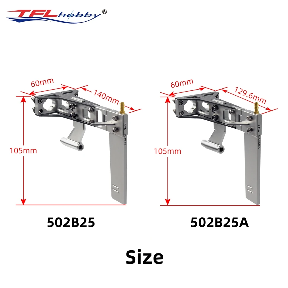 TFL 4,76 mm Schafthalterung, kohlefaserverstärktes Kombinationsruder, integriertes Ruder 105 mm für RC-Boot