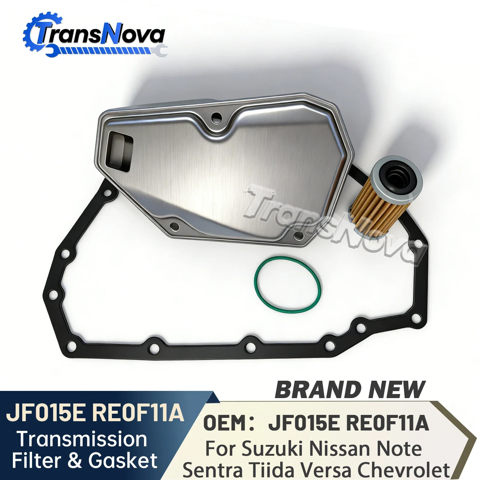 

TransNova RE0F11A JF015E Transmission Oil Filter & Pan Gasket Kit 33010-JF015 31726-28X0A 31726-3JX0A For Nissan Versa Sentra