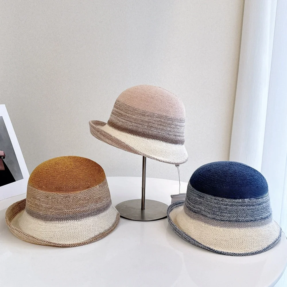 chapeau-de-pecheur-degrade-de-couleur-pour-femme-decontracte-et-respirant-en-tricot-avec-bord-relevable-et-protection-uv