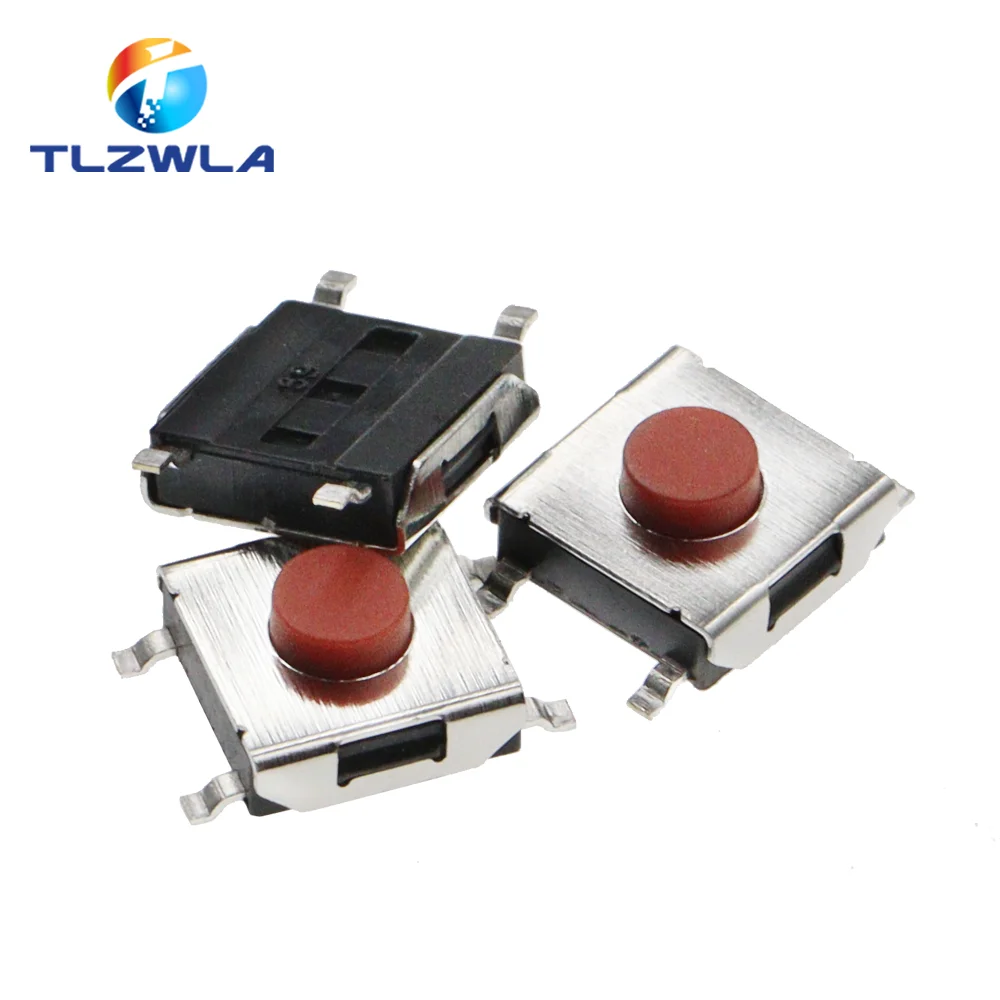 100PCS 6*6*3.1 mm SMD Switch 4Pin Touch Micro Switch Push Button Switches Red SMD Tact Switch 6x6x3.1mm