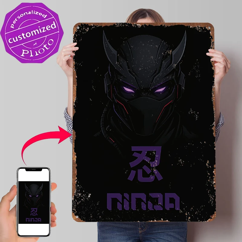 Shinobi Protocol Metal Poster Customized Wall Art Retro Vintage Metal Signs for Man Cave Home Deco Decor Room Decoration Cozy