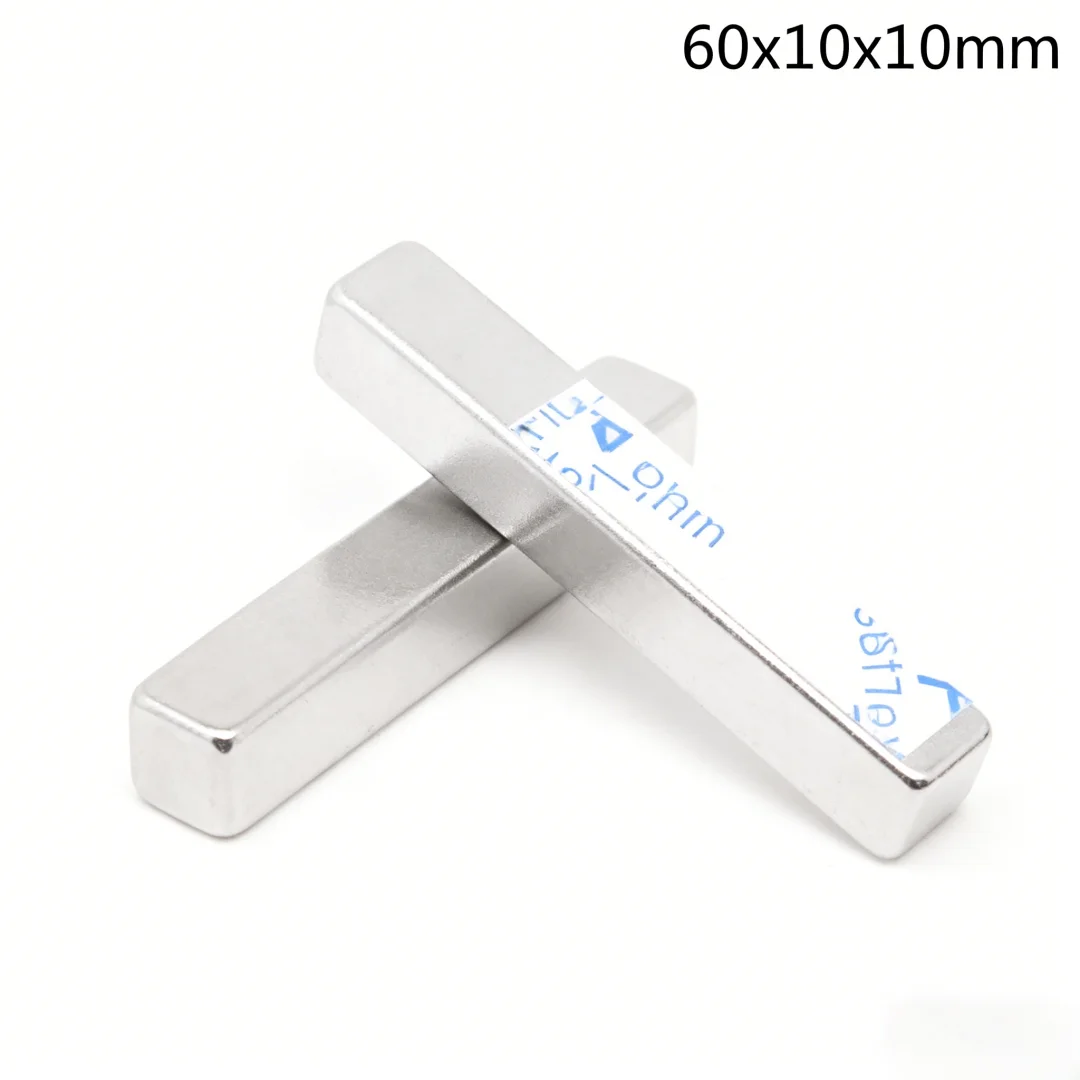 60x10x10mm Thick Sheet Powerful Strong Magnets With Tape 60*10*10 Block Magnet For DIY, Building, Scientific, Craft 60x10x10