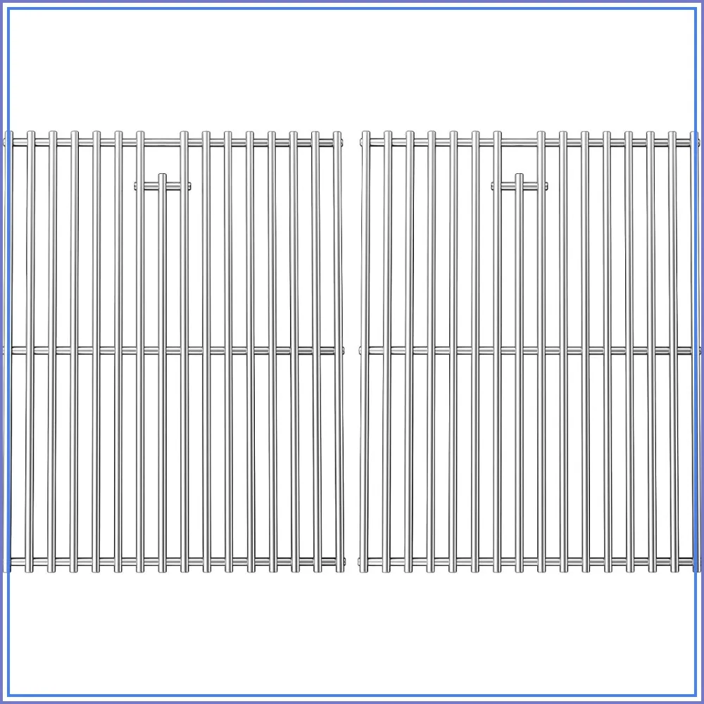 

17 Inches Cooking Grates for 4 Burner Gas Grill, Stainless Steel 2 Pack for 5 Burner Replacement Parts