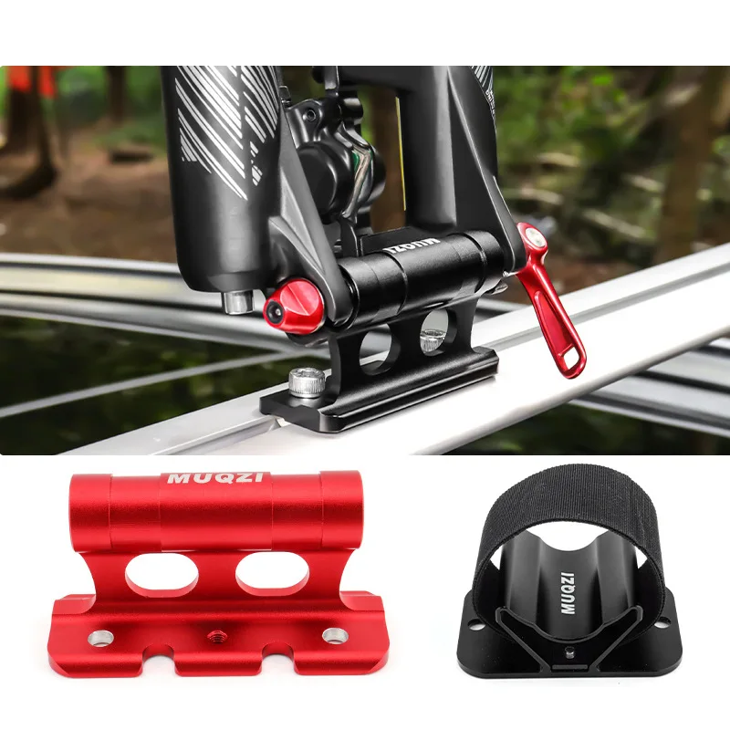 Alloy MTB Bike Car Rack Mount Carrier Quick Release Thru Axle Front Fork Bicycle Wheel Fixed Bracket Holder Carry Adapter