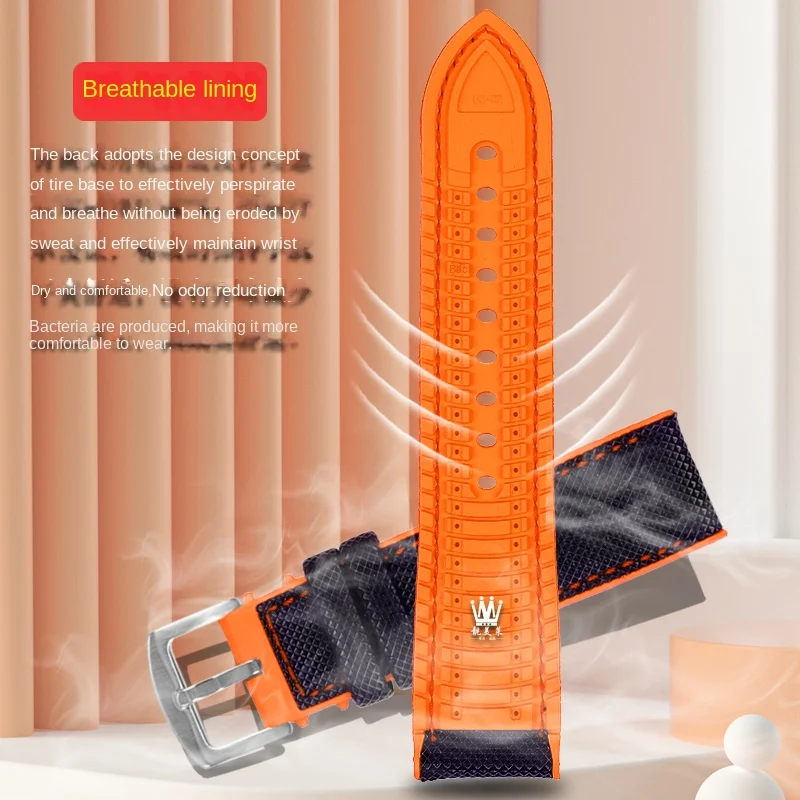 Canvas Nylon Rubber Strap 20mm 22mm 24 Waterproof Watchband for Breitling Omega IWC Citizen TUDOR Hamilton Watch Men accessories