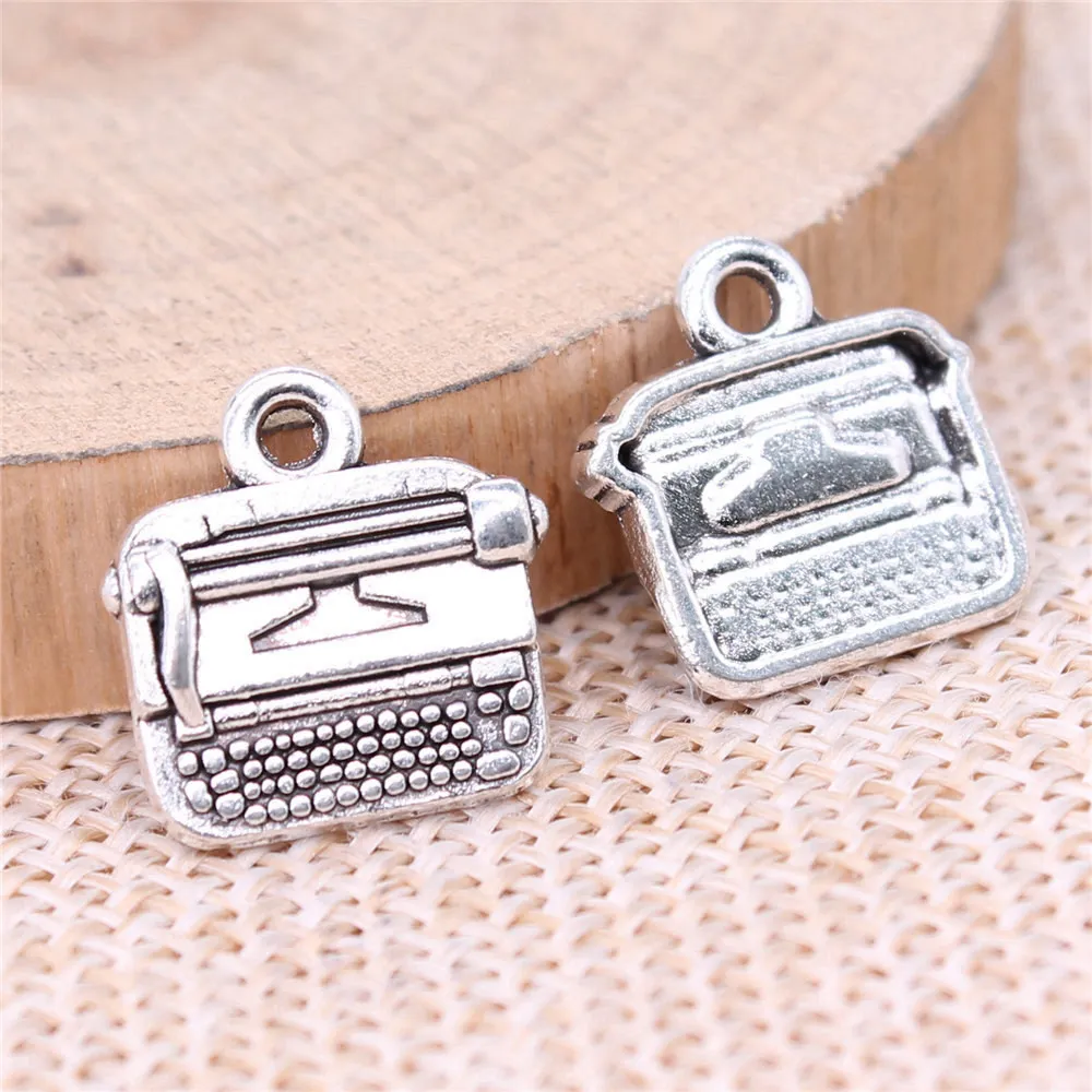 Akcesoria dla mężczyzn maszyny do pisania Charms materiały do biżuterii 15x14mm 10 szt