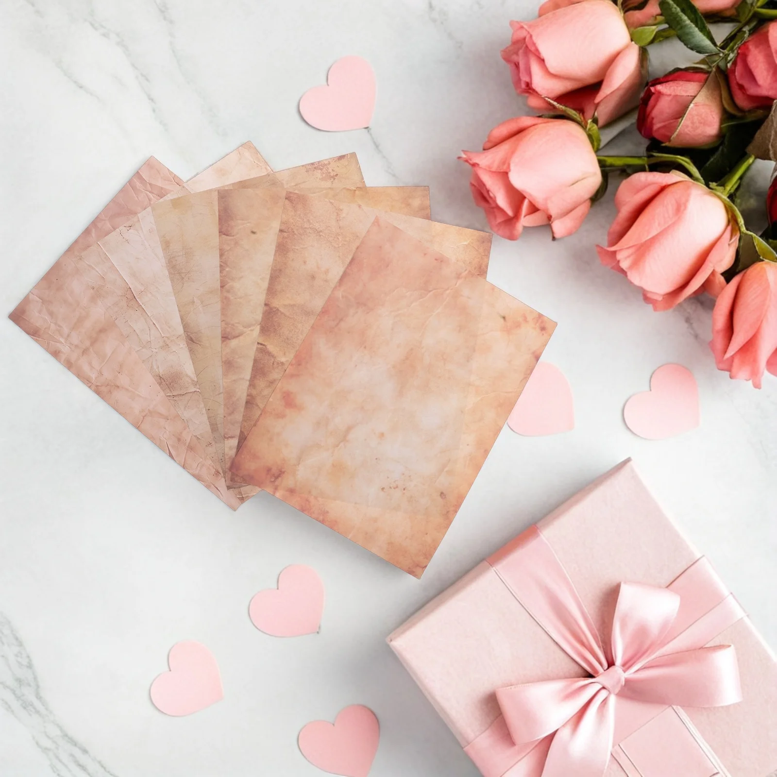 48Pcs Vintage Letter Writing Paper Double Sided A4 Parchment for Scrapbooking Journaling Card Making Invitations Crafts