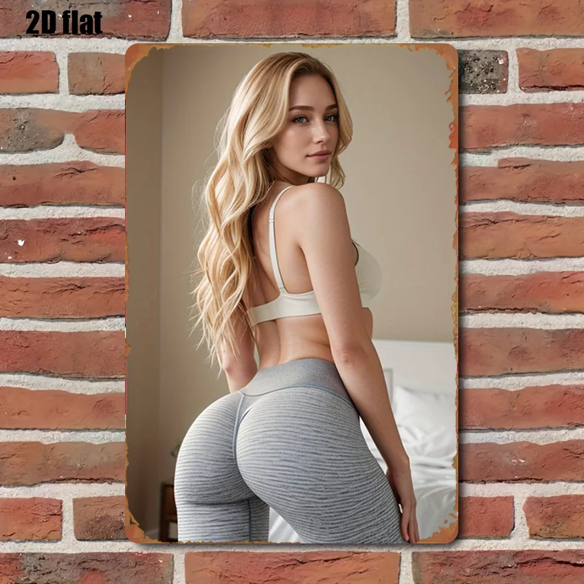 Damen-Metallblechschild, 20,3 x 30,5 cm, Vintage-Wanddekoration für Wohnzimmer, Spielzimmer, Heimdekoration, Kunstplakette
