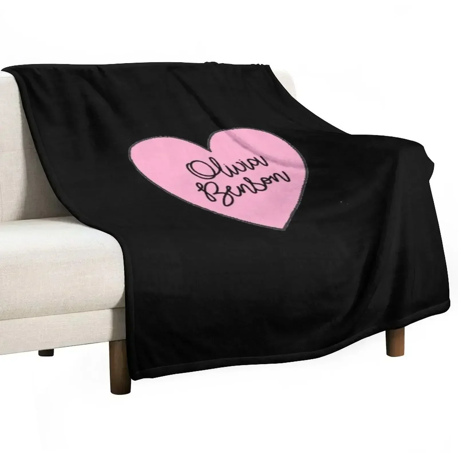 New Olivia Benson Heart Sticker Throw Blanket Sofa Soft Plush Plaid Plaid on the sofa Shaggy Thin Blankets