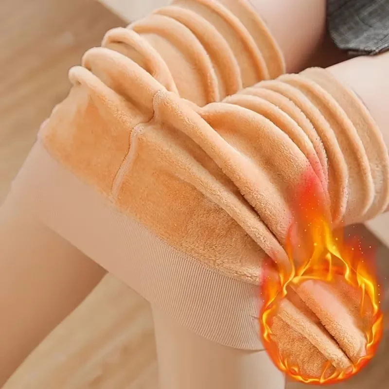 Women High Waist Fleece Lined Leggings Winter Thermal Opaque Tights Stretchy Slim Fit Warm Bottoms for Cold Weather