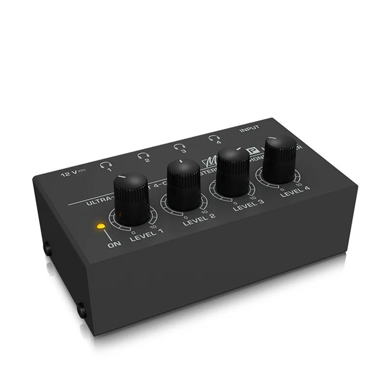 AAAEL-EU Plug Compatível HA400 Mini Amplificador 4 Canais Ultra-Compacto Áudio Estéreo Fone de Ouvido Amplificador