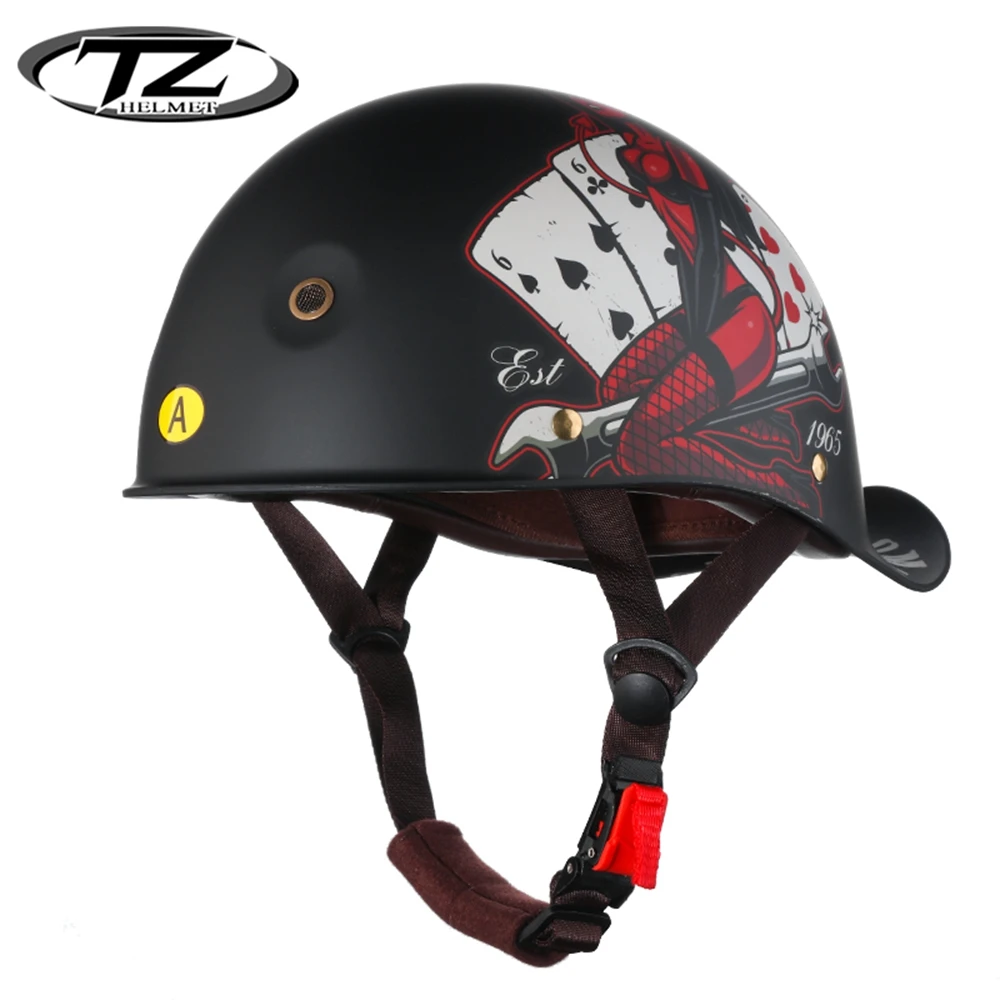 Motorcycle Helmet With lenses Retro Half Helmet Jet Helmet Open Helmet Scooter Cruiser Chopper Half Shell Helmet Adult American