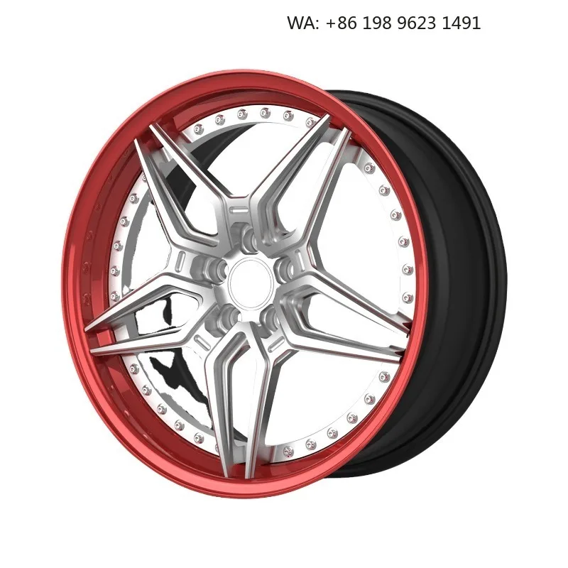 High-end customized deep concave forged alloy wheel hub, multi-inch single-piece sport rims, 5×3 PCD, gold polished finish