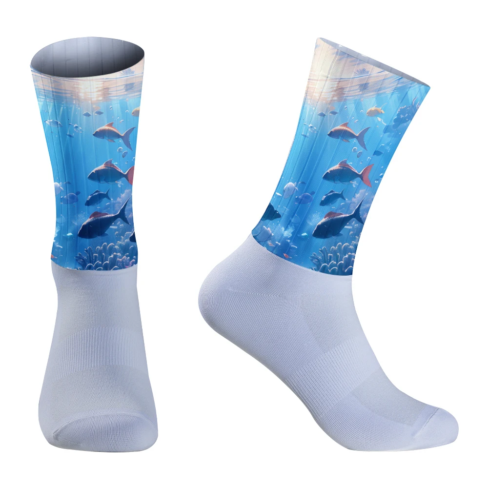 Cycling Anti Socks Men Sport Running Bike Socks 2024 New Summer Bicycle Silicone Socks