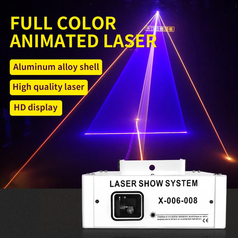 RGB Laser Light Beam Laser Projector Light Animation Stage Laser Light Stage Effect Lighting Equipment for Disco Christmas Party