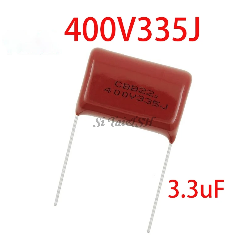

No:10 шт. 400V335J 3,3 мкФ шаг 25 мм 400 В 335J 335 3300nf 335J400V CBB полипропиленовый пленочный конденсатор
