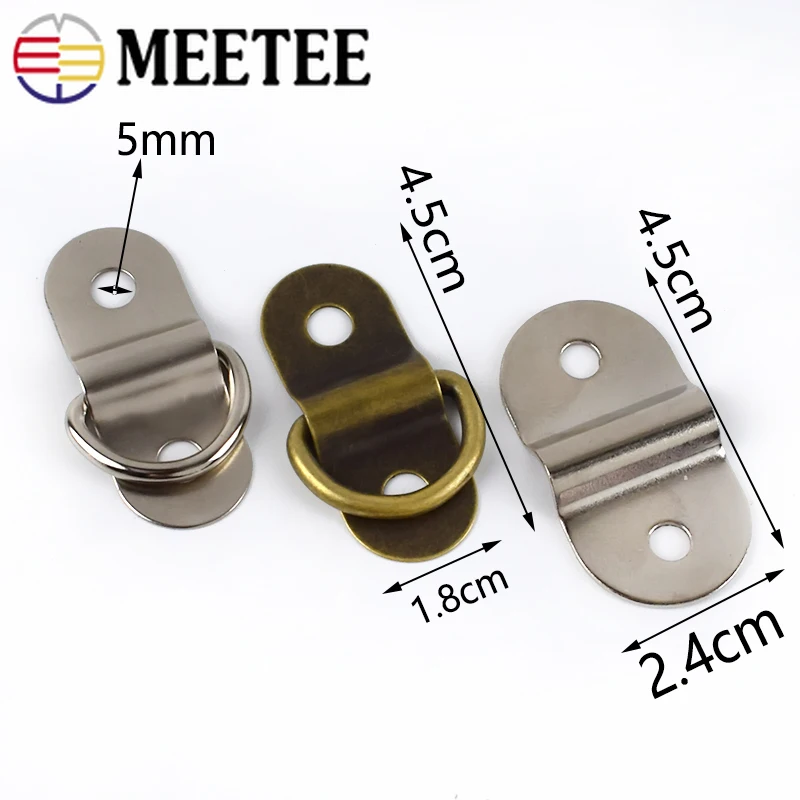 Meetee 4/10pcs fibbia ad anello in metallo D clip a U ponte ad arco per borse a mano appendiabiti in pelle accessori Hardware fai da te artigianato