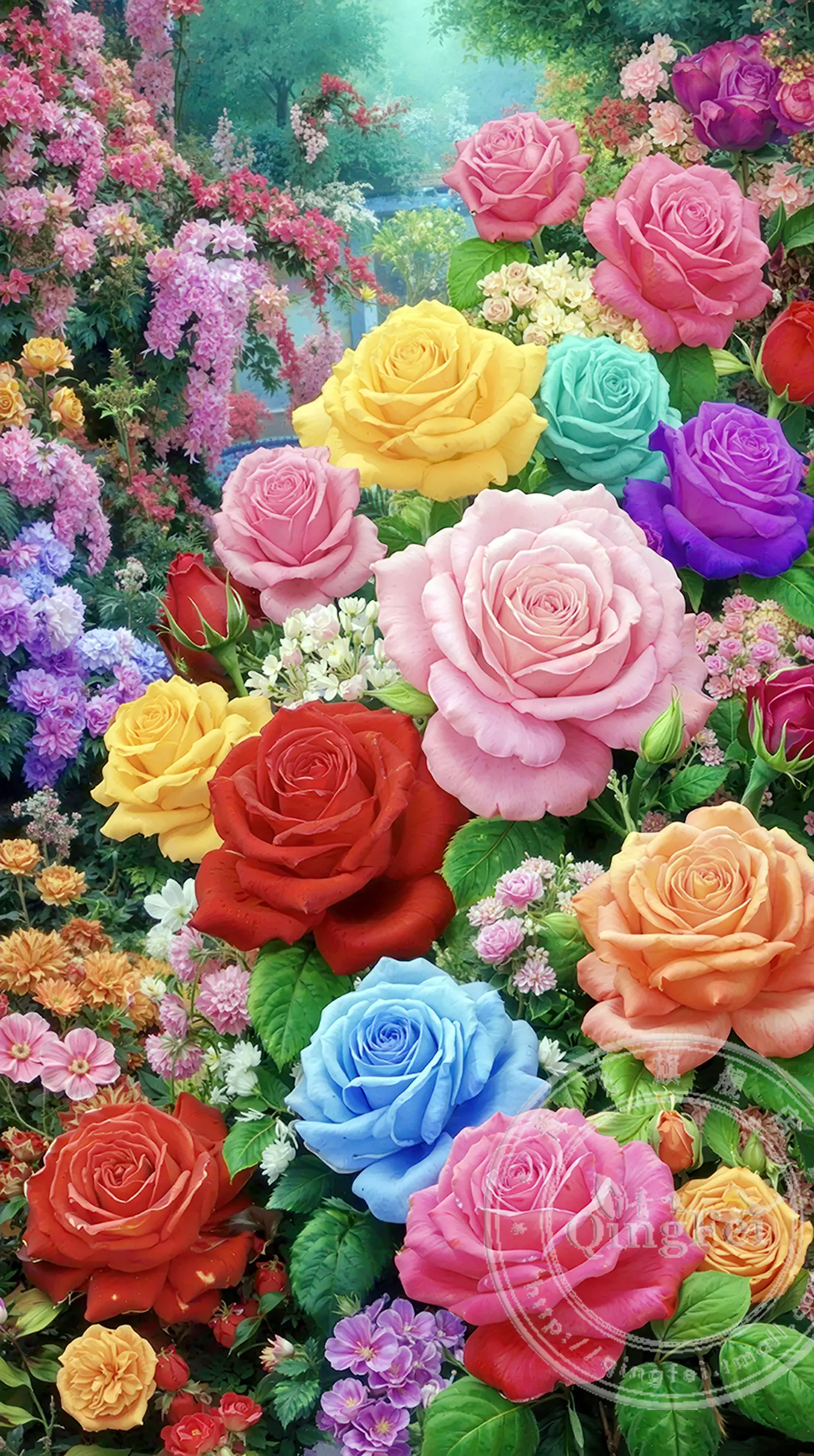 Roses 9CT 11ct Stamped Needlework,DIY Living Room Printed Cross Stitch,Sets For Embroidery Kit Full Cotton/Silk Threads