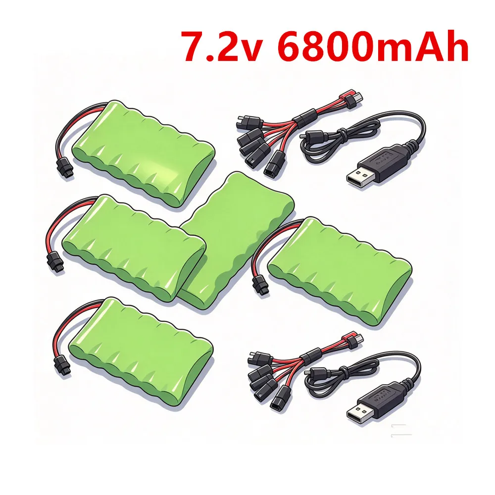 ( SM Plug ) 7.2v 6800mah NiMH Battery For Rc toys Car Tanks Trains Trucks Robots Boats Guns