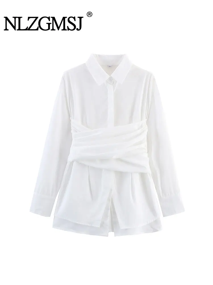 

NLZGMSJ Shirt Woman Asymmetric Long Sleeve Blouses For Women 2025 Casual Basic Shirts Woman Autumn Tops