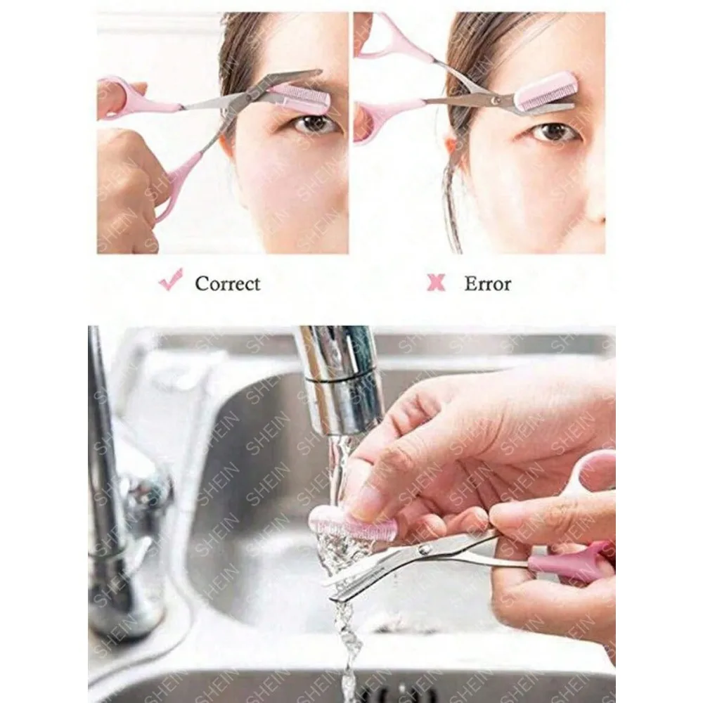 กรรไกรตัดขนคิ้วแบบมีหวี 1 ชิ้น สำหรับทุกเพศ - เครื่องมือตัดแต่งทรงอย่างแม่นยำสำหรับผู้ชายและผู้หญิง กำจัดขนบนใบหน้า อุปกรณ์เสริมความงามพร้อมเป็นของขวัญ