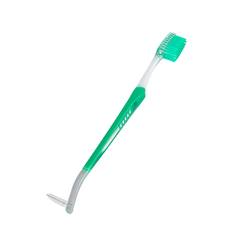 Cepillo de dientes de ortodoncia, cepillo de dientes Interdental de doble punta en V, extremo embellecedor, aparatos de limpieza Dental, cuidado bucal, 1 unidad